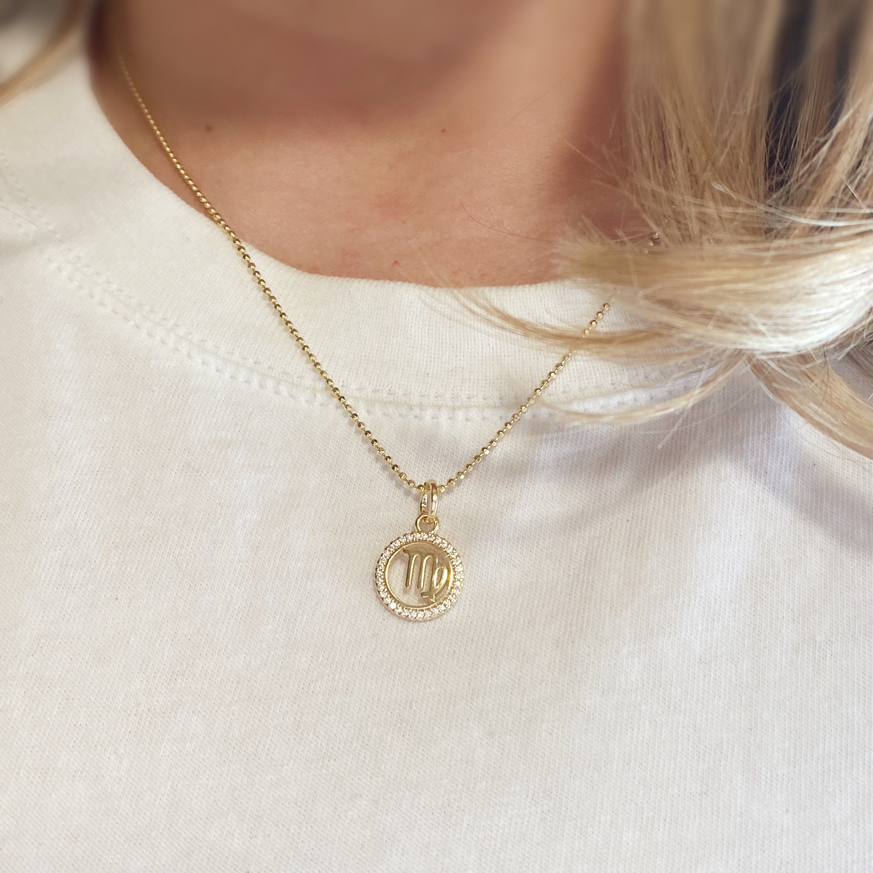 Mondsee 18k Gold Filled Mini Virgo Zodiac Pendant | 18k Gold Filled Jewelry