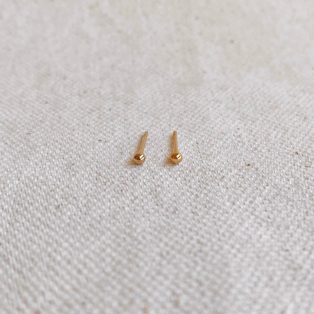 Mondsee 14k Gold Filled 2.0mm Ball Stud Earrings | 18k Gold Filled Jewelry
