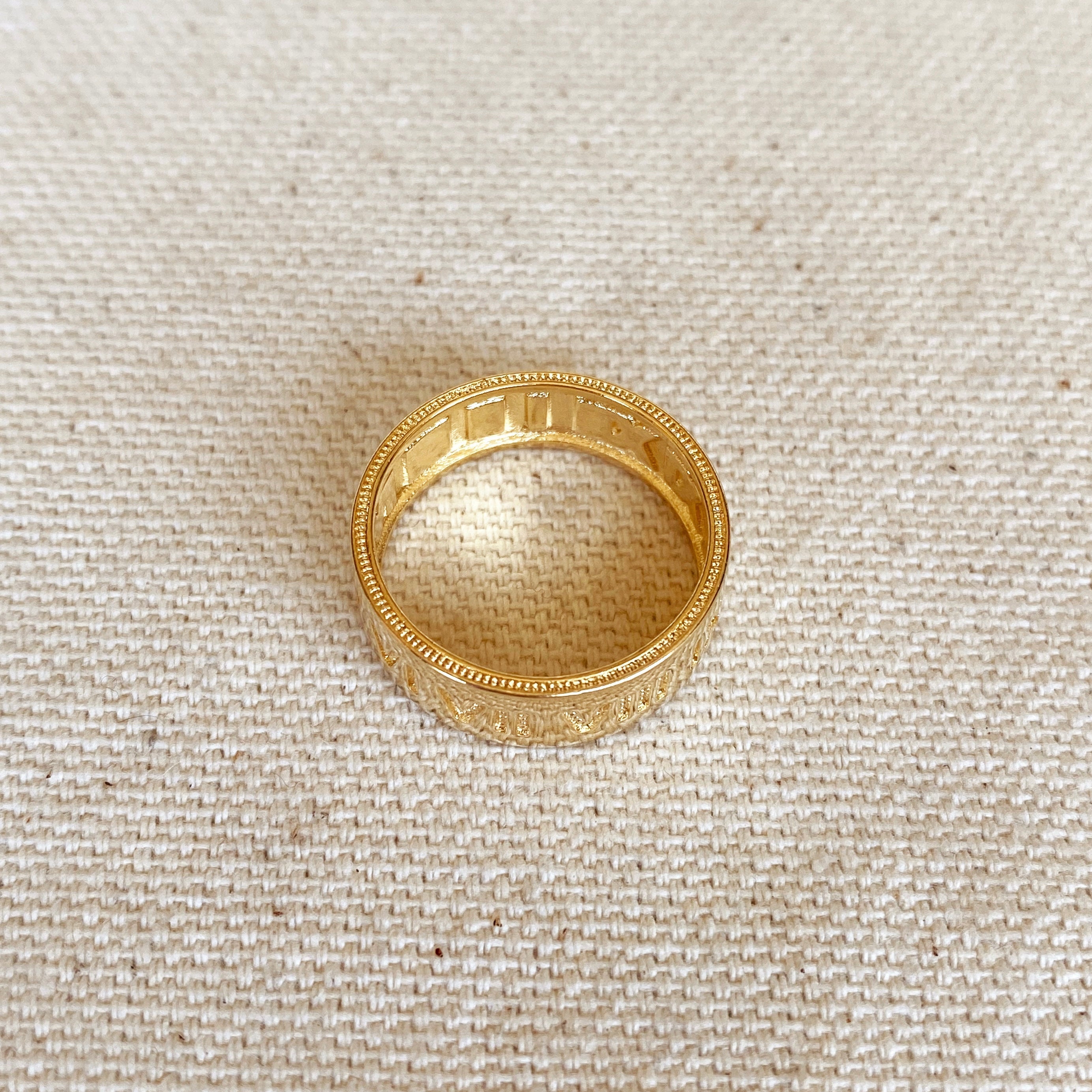 Mondsee 18k Gold Filled Roman Numeral Band Ring | 18k Gold Filled Jewelry