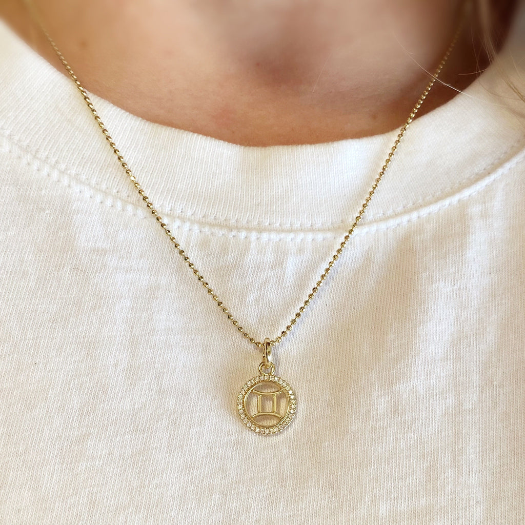 Mondsee 18k Gold Filled Mini Gemini Zodiac Pendant | 18k Gold Filled Jewelry