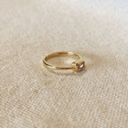 Mondsee 18k Gold Filled Rectangle Solitaire Ring | 18k Gold Filled Jewelry