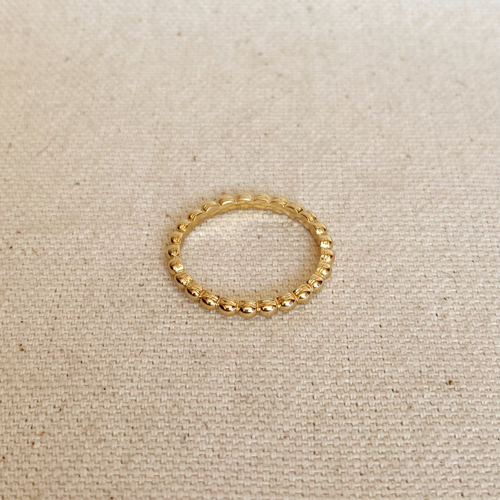 Mondsee 18k Gold Filled Beaded Band Ring | 18k Gold Filled Jewelry