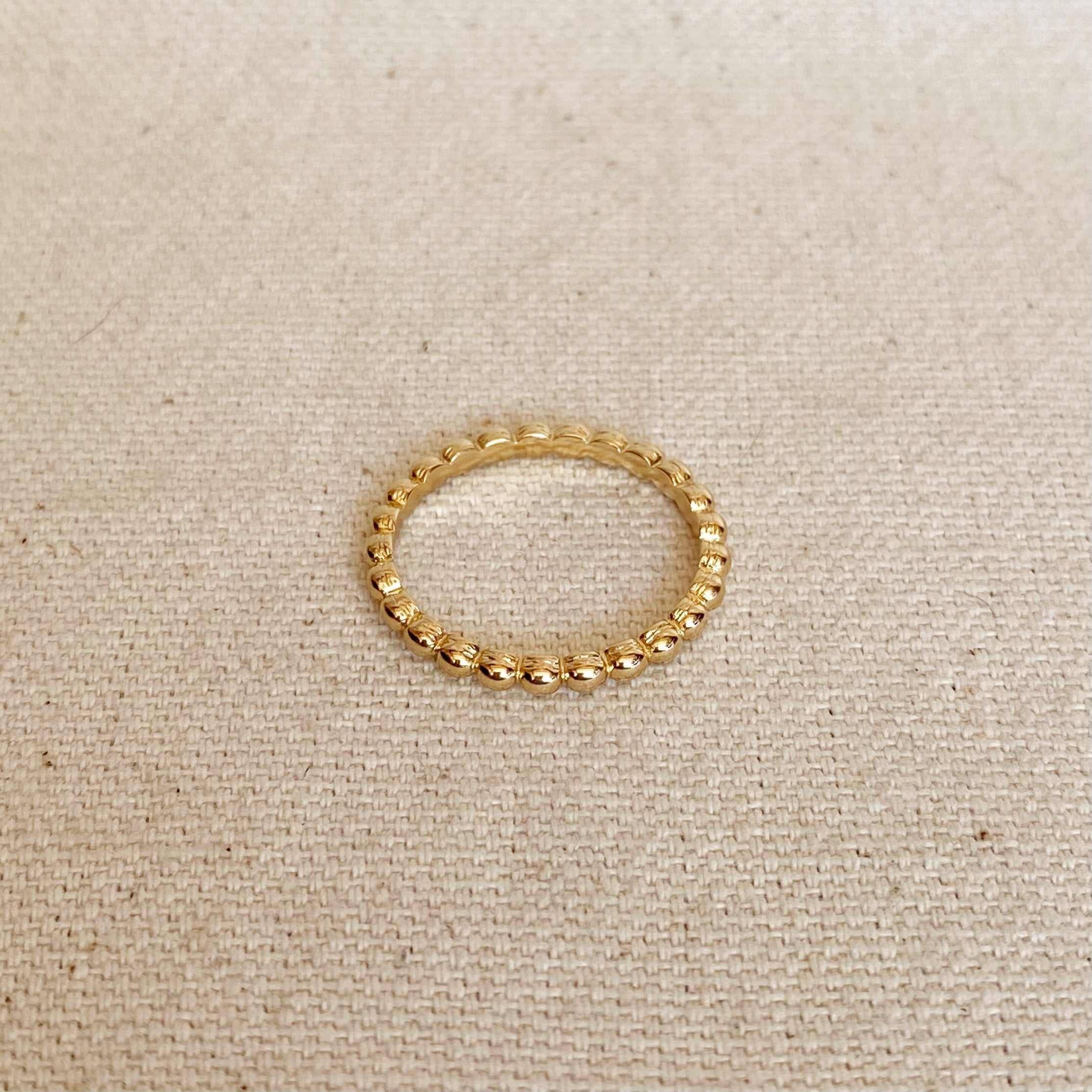 Mondsee 18k Gold Filled Beaded Band Ring | 18k Gold Filled Jewelry