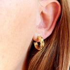 18k Gold Filled Twisted C- Hoop