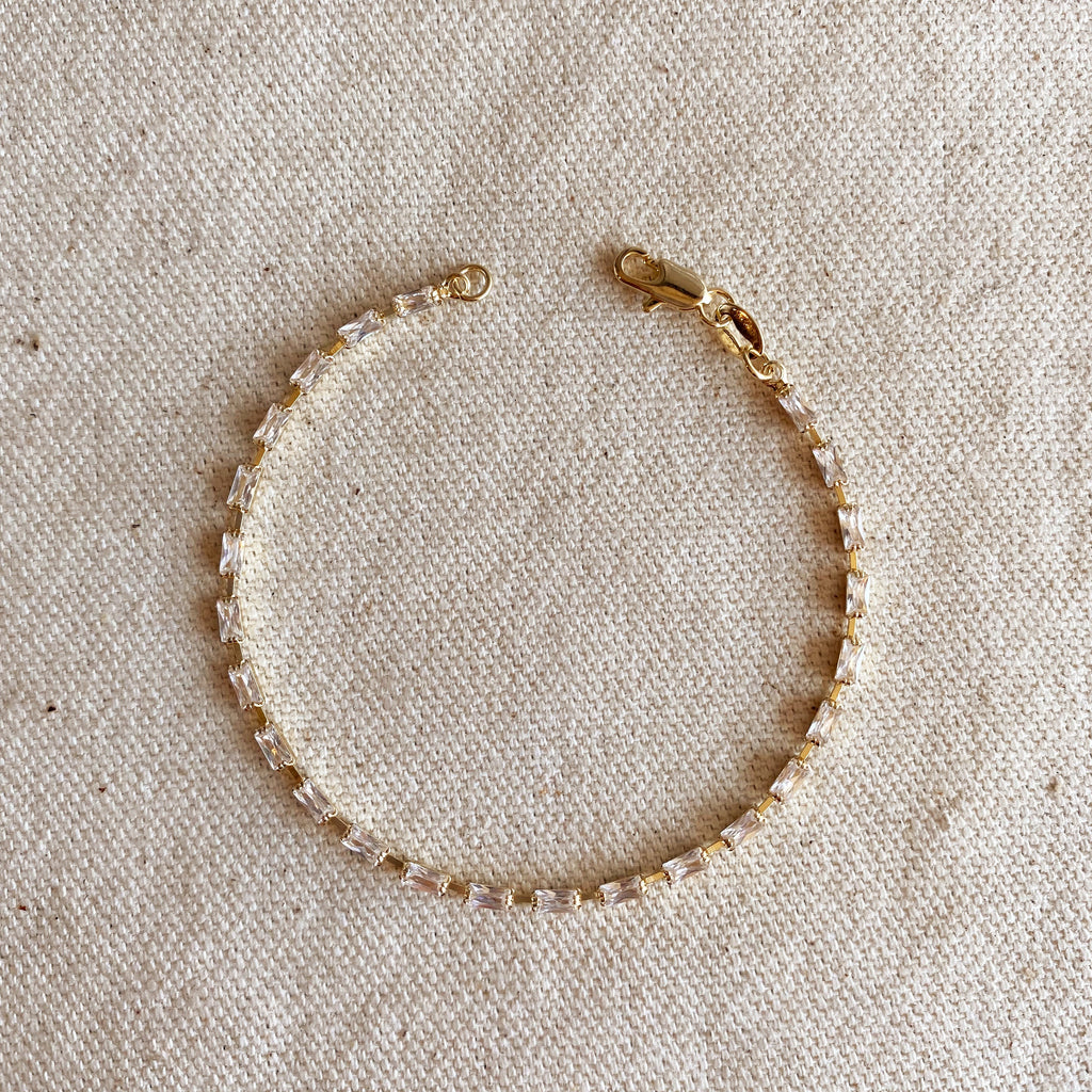 Mondsee 18k Gold Filled Baguette Tennis Bracelet | 18k Gold Filled Jewelry