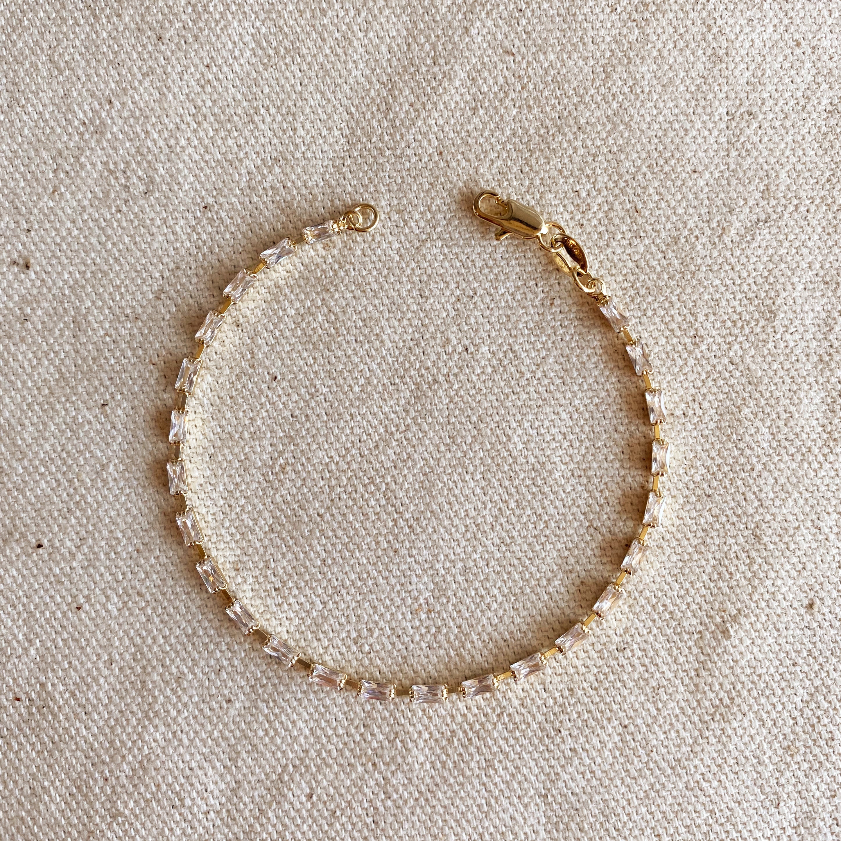 Mondsee 18k Gold Filled Baguette Tennis Bracelet | 18k Gold Filled Jewelry
