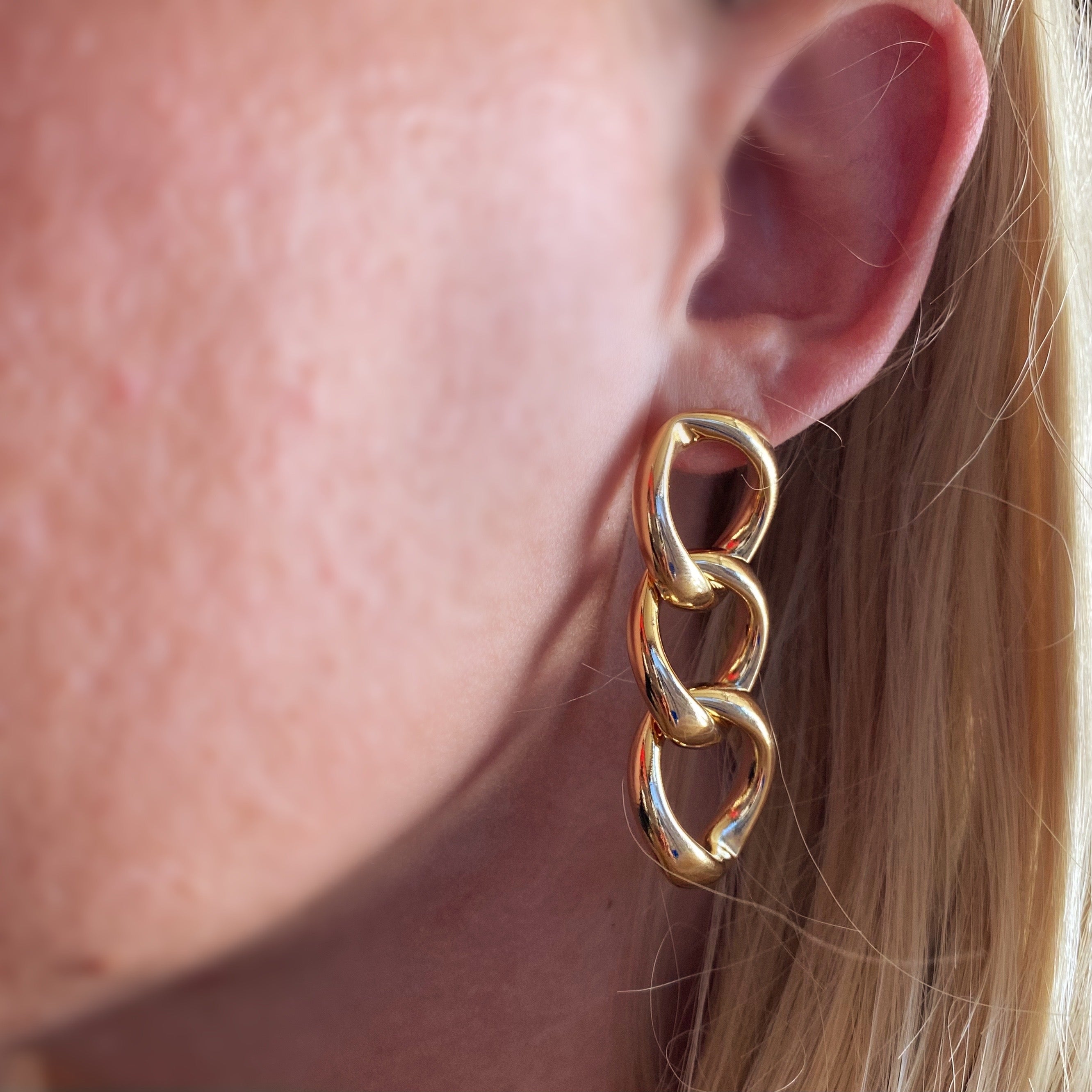Mondsee 18k Gold Filled Chain Drop Earrings | 18k Gold Filled Jewelry