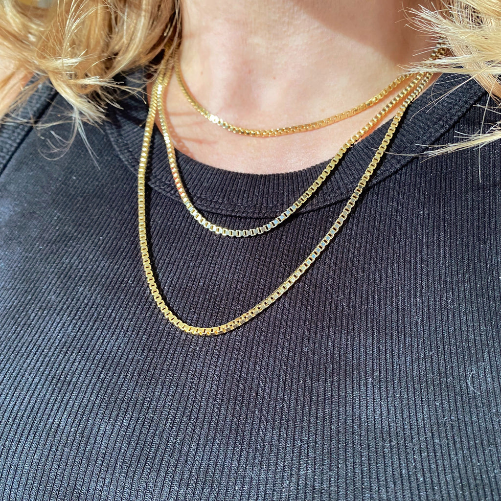 Mondsee 18k Gold Filled 2.0 mm Box Chain Necklace | 18k Gold Filled Jewelry