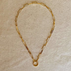 Mondsee 18k Gold Filled Paperclip Chain Necklace Carabine Clasp | 18k Gold Filled Jewelry