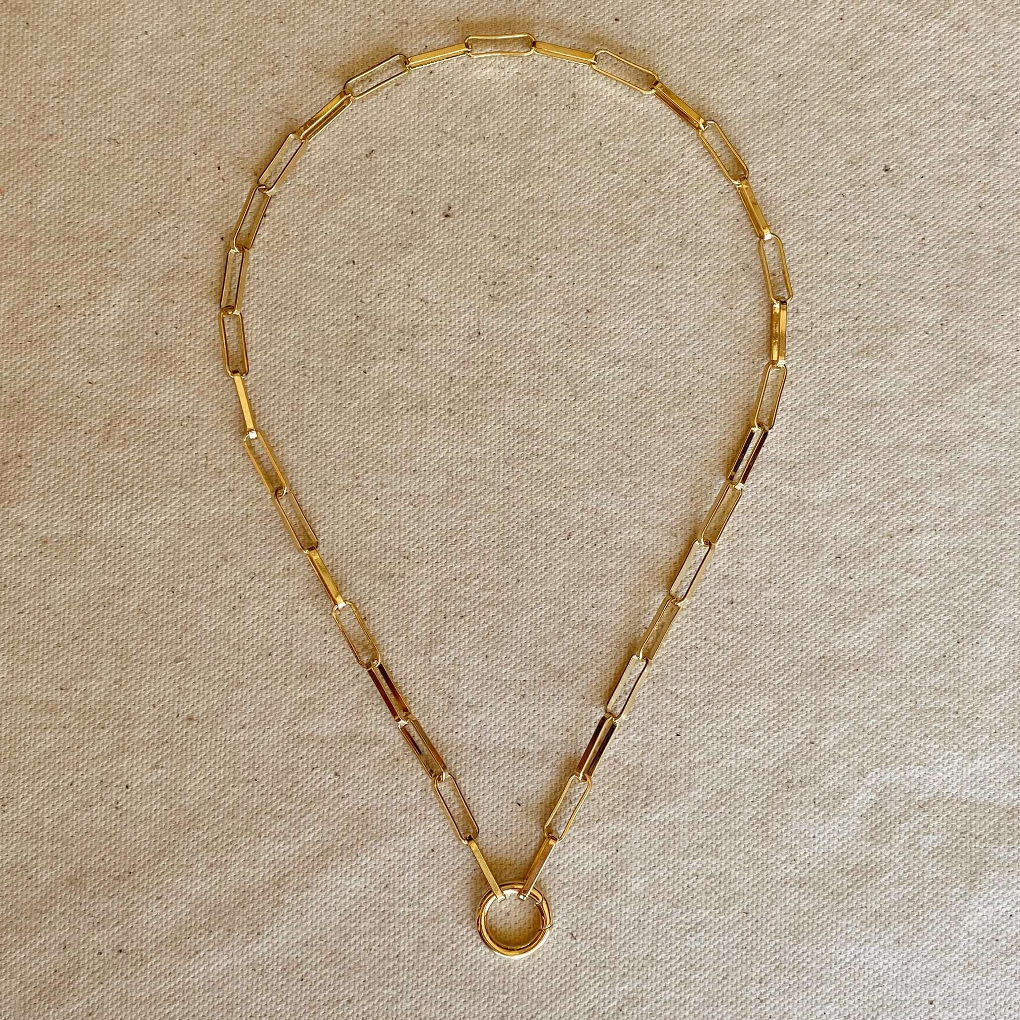 Mondsee 18k Gold Filled Paperclip Chain Necklace Carabine Clasp | 18k Gold Filled Jewelry