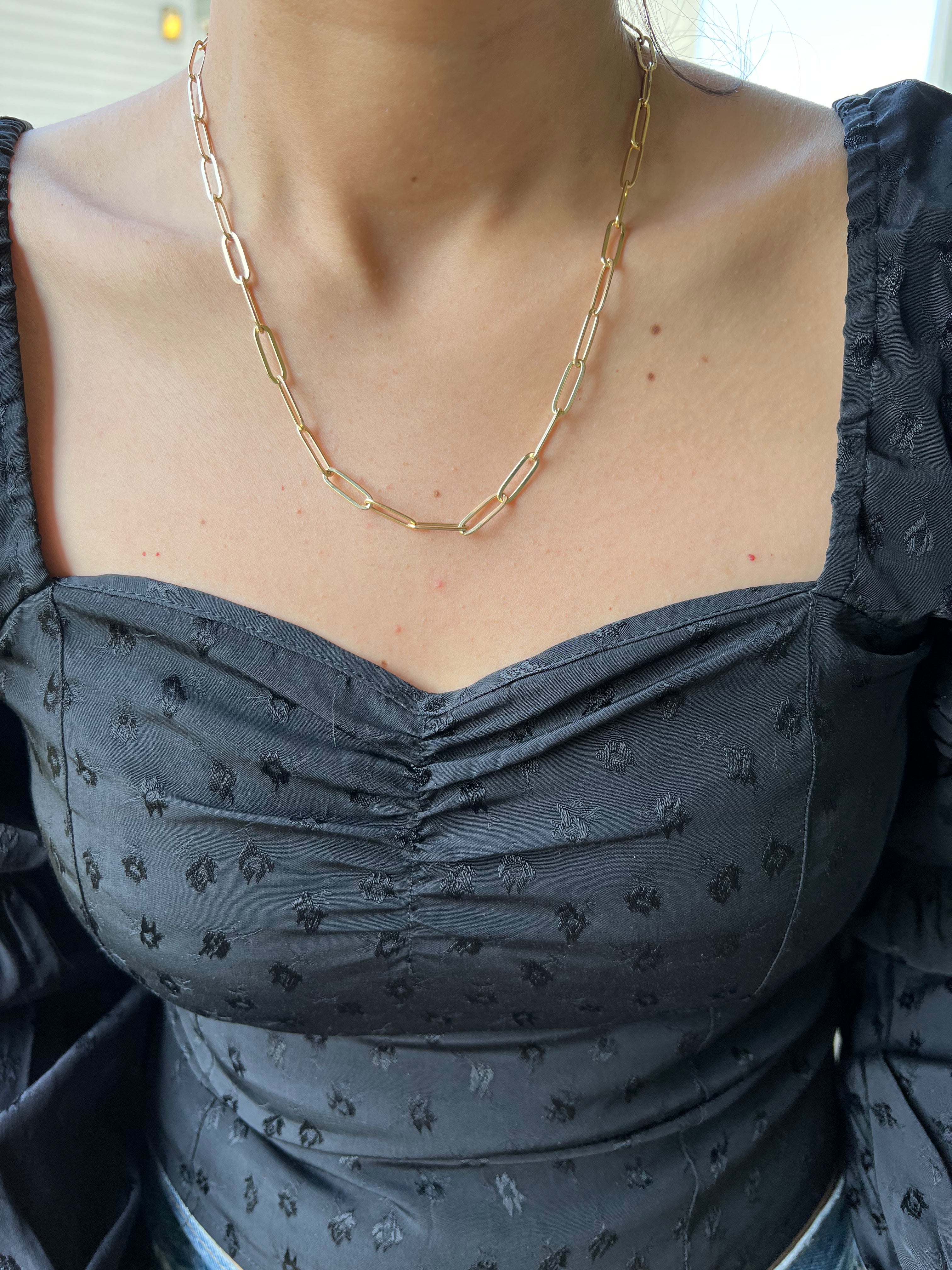 Mondsee 18k Gold Filled Classic Paperclip Chain | 18k Gold Filled Jewelry