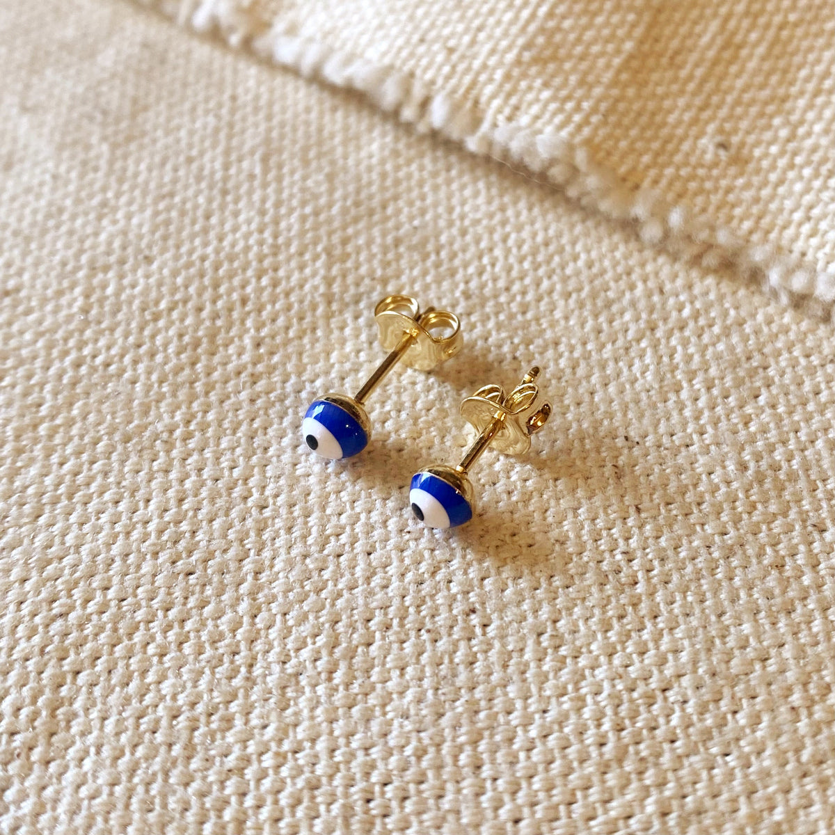 18k Gold Filled Enamel 4mm Evil Eye