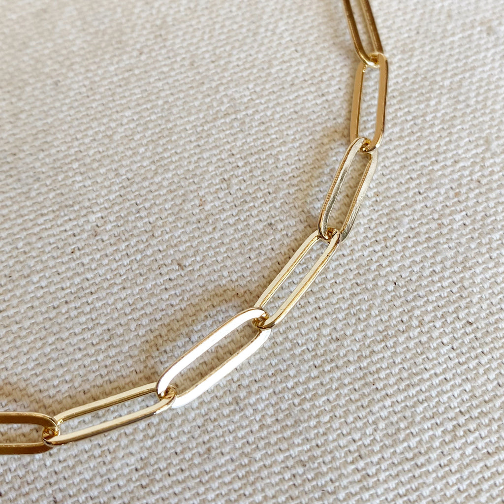 Mondsee 18k Gold Filled Classic Paperclip Chain Anklet | 18k Gold Filled Jewelry