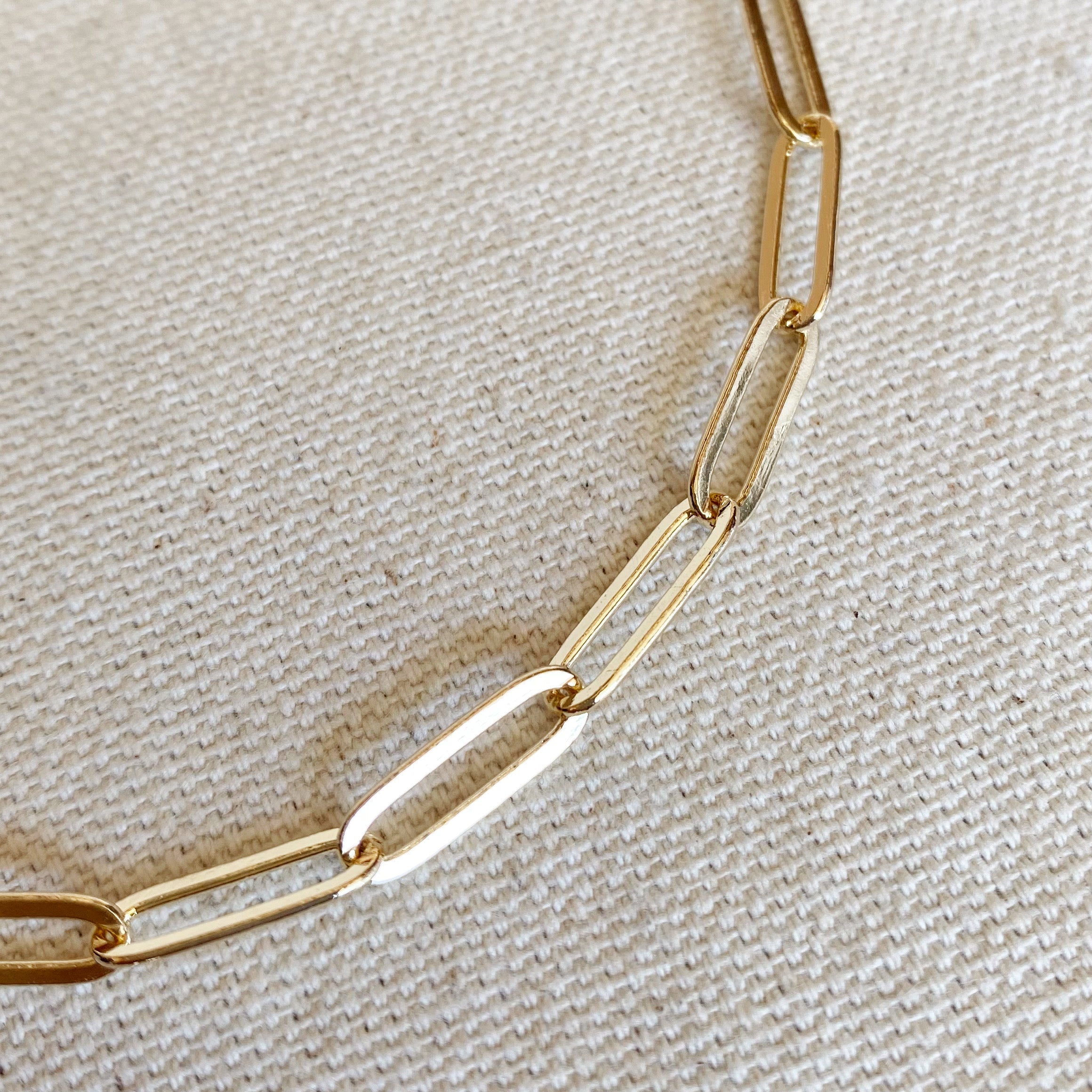 Mondsee 18k Gold Filled Classic Paperclip Chain Anklet | 18k Gold Filled Jewelry