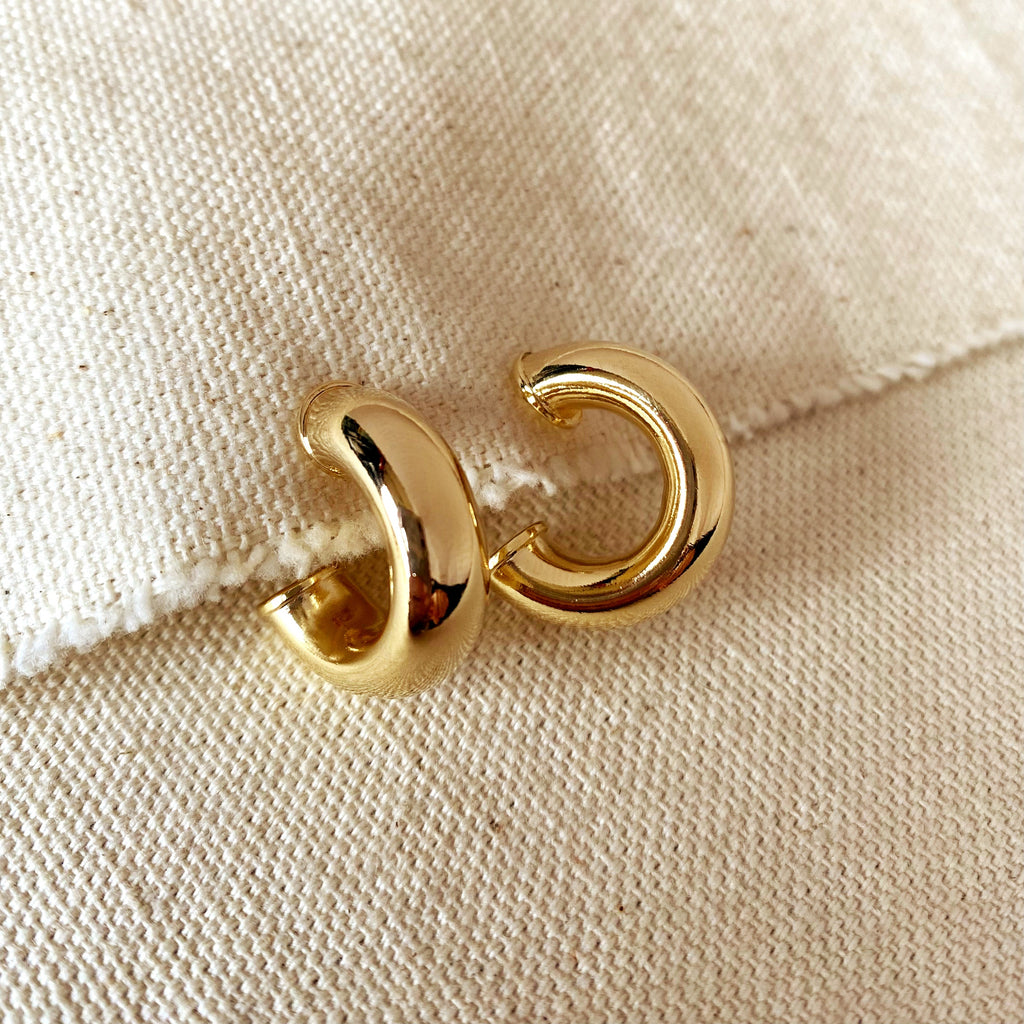 Mondsee 18k Gold Filled Chubby Half-Hoop Earrings | 18k Gold Filled Jewelry