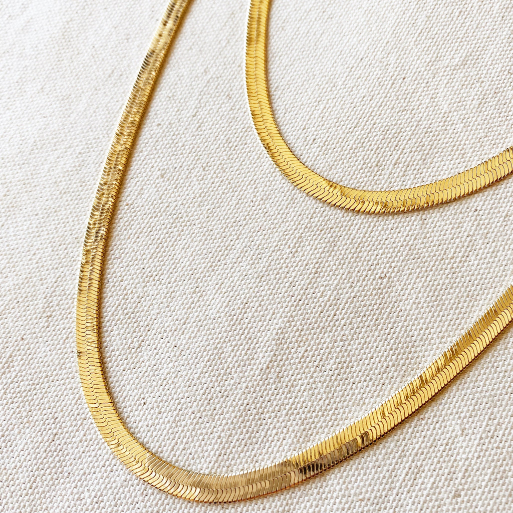 Mondsee 18k Gold Filled 6.0mm Herringbone Chain | 18k Gold Filled Jewelry