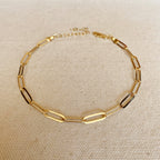 Mondsee 18k Gold Filled Classic Paperclip Chain Anklet | 18k Gold Filled Jewelry