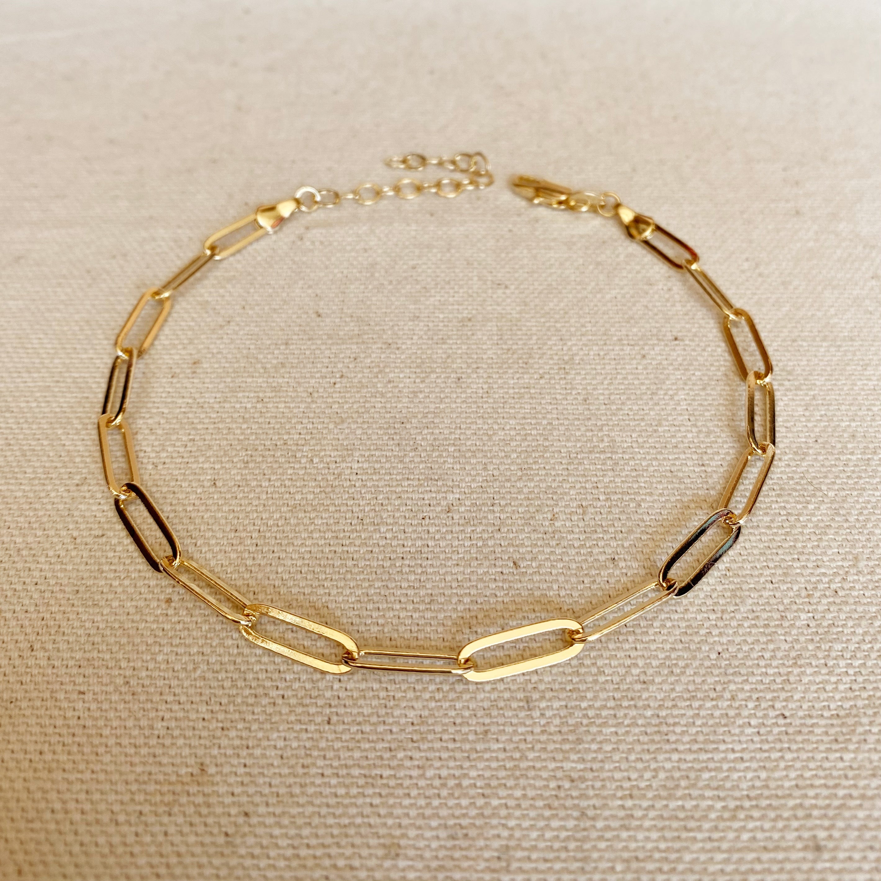 Mondsee 18k Gold Filled Classic Paperclip Chain Anklet | 18k Gold Filled Jewelry