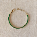Mondsee 18k Gold Filled 3mm CZ Emerald Bracelet | 18k Gold Filled Jewelry