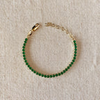 Mondsee 18k Gold Filled 3mm CZ Emerald Bracelet | 18k Gold Filled Jewelry