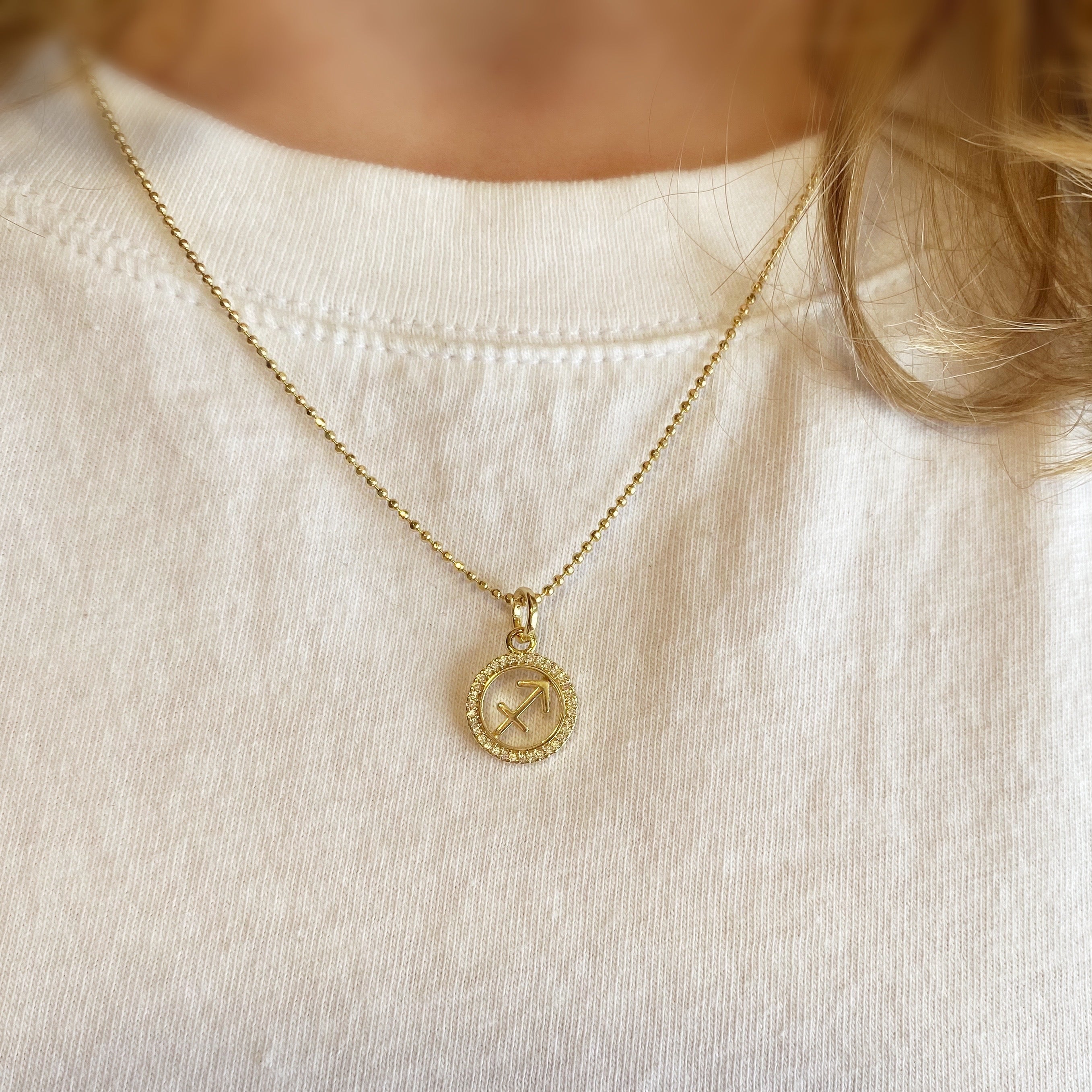 Mondsee 18k Gold Filled Mini Sagittarius Zodiac Pendant | 18k Gold Filled Jewelry