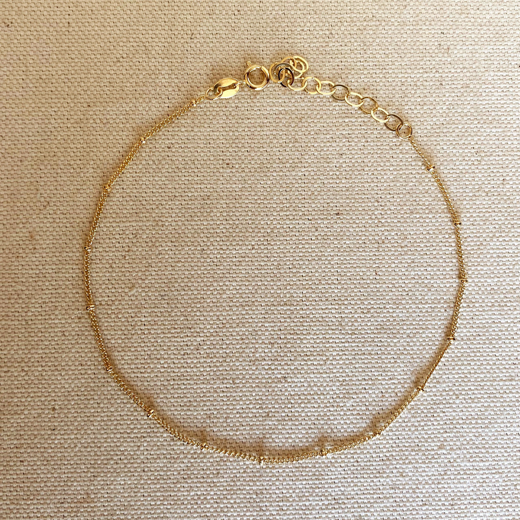 Mondsee 18k Gold Filled Satellite Chain Anklet | 18k Gold Filled Jewelry