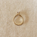 18k Gold Filled Delicate Solitaire Ring, view 5