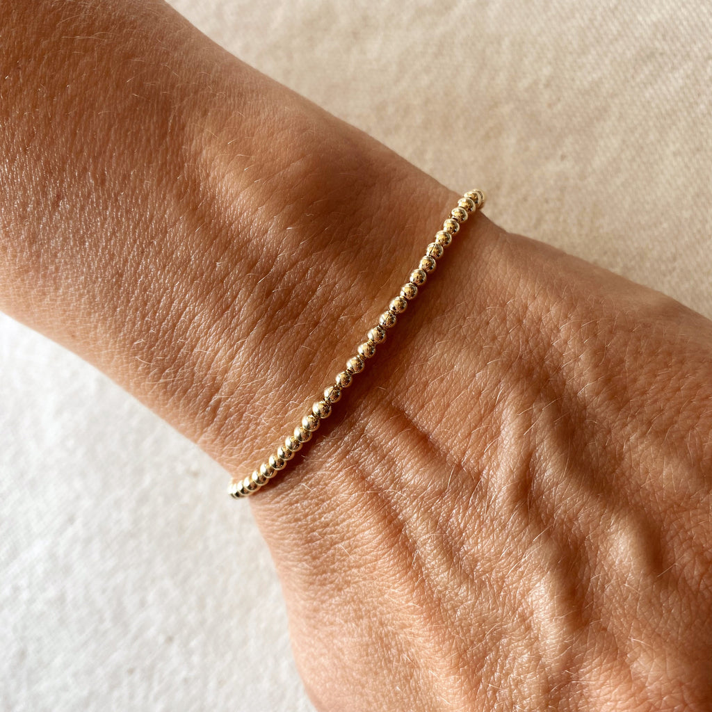 Mondsee 18k Gold Filled 2.5mm Beaded Bracelet | 18k Gold Filled Jewelry
