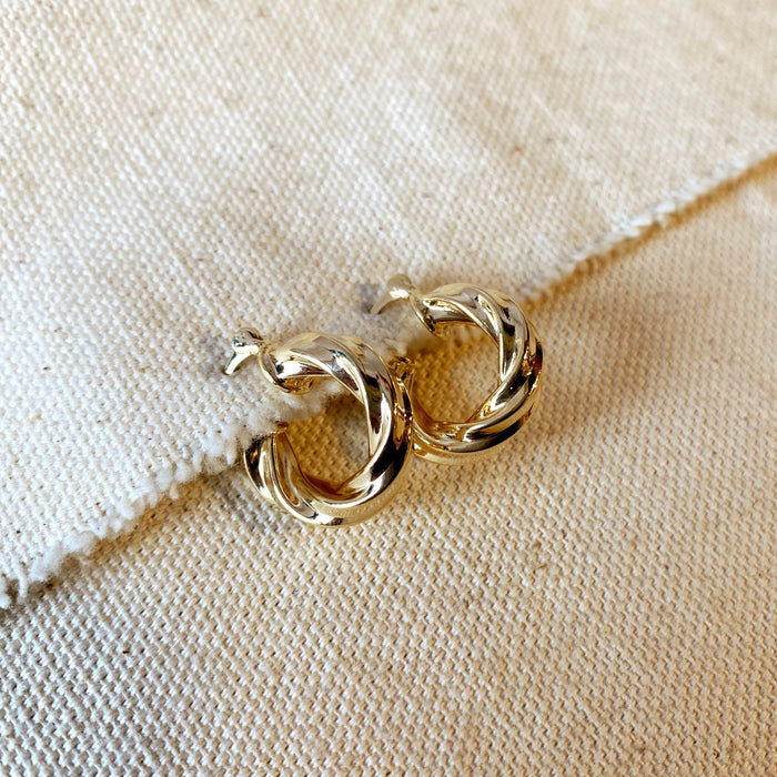 Mondsee 18k Gold Filled Italian Twisted Hoop Earrings | 18k Gold Filled Jewelry