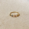 Mondsee 18k Gold Filled Delicate Pastel Colored Cubic Zirconia Ring | 18k Gold Filled Jewelry