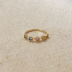 Mondsee 18k Gold Filled Delicate Pastel Colored Cubic Zirconia Ring | 18k Gold Filled Jewelry