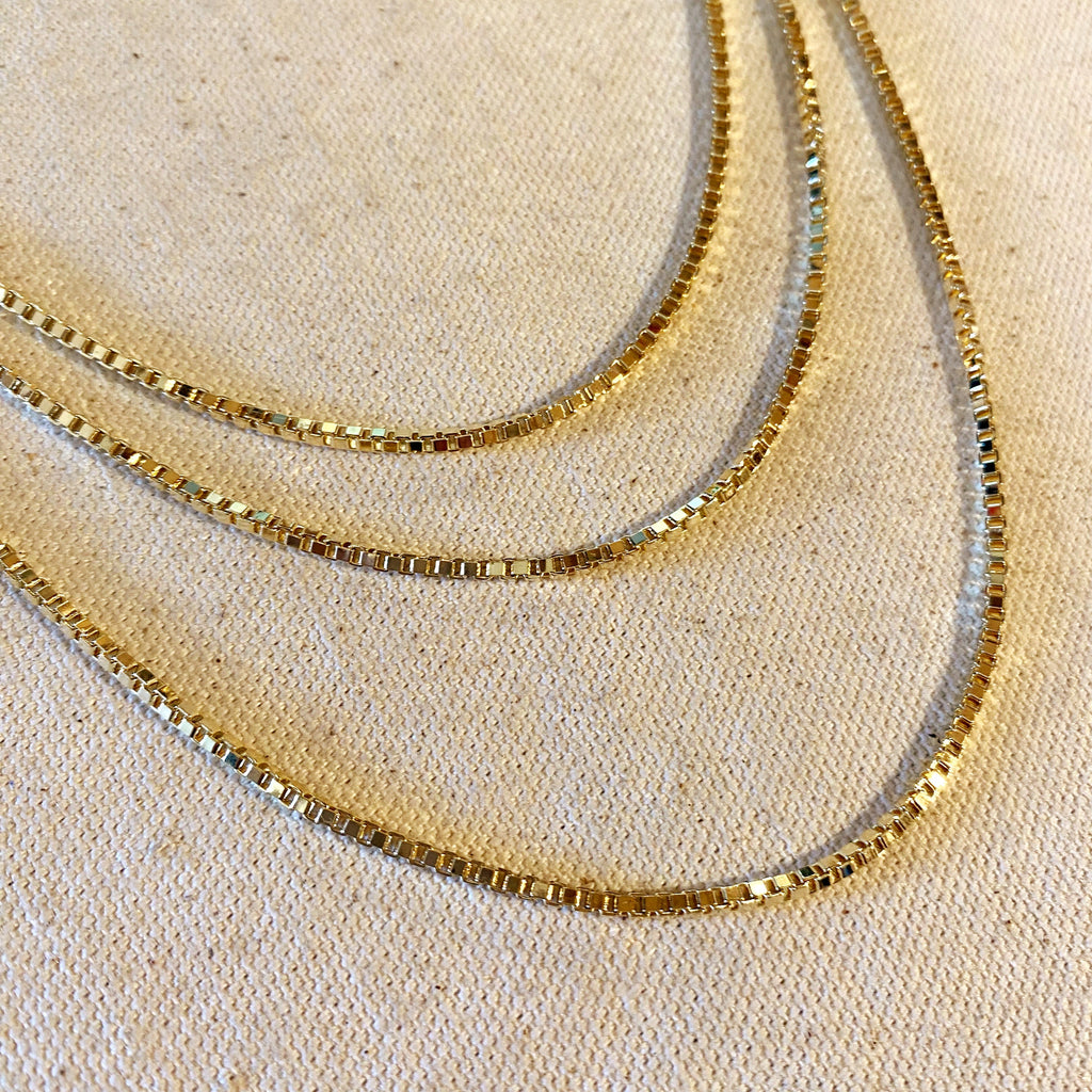 Mondsee 18k Gold Filled 2.0 mm Box Chain Necklace | 18k Gold Filled Jewelry