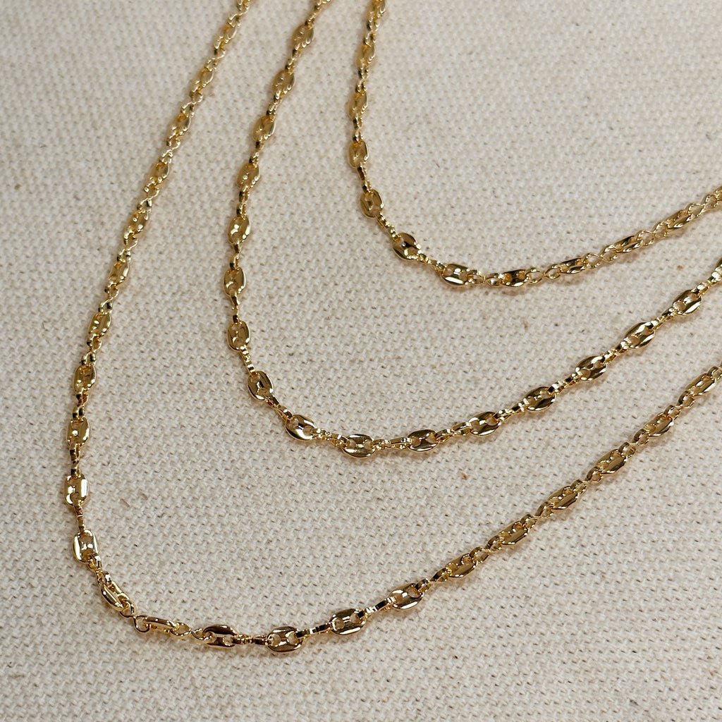 Mondsee 18k Gold Filled 3mm Mini Puffy Links Chain | 18k Gold Filled Jewelry