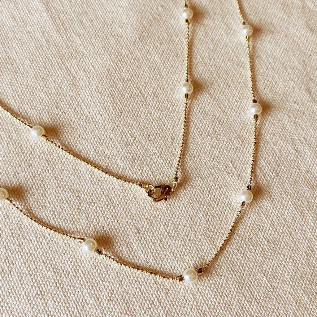 Mondsee 18k Gold Filled Long Wrap Around Pearl Necklace | 18k Gold Filled Jewelry