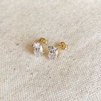 Mondsee 18k Gold Filled Oval Cubic Zirconia Stud Earrings | 18k Gold Filled Jewelry