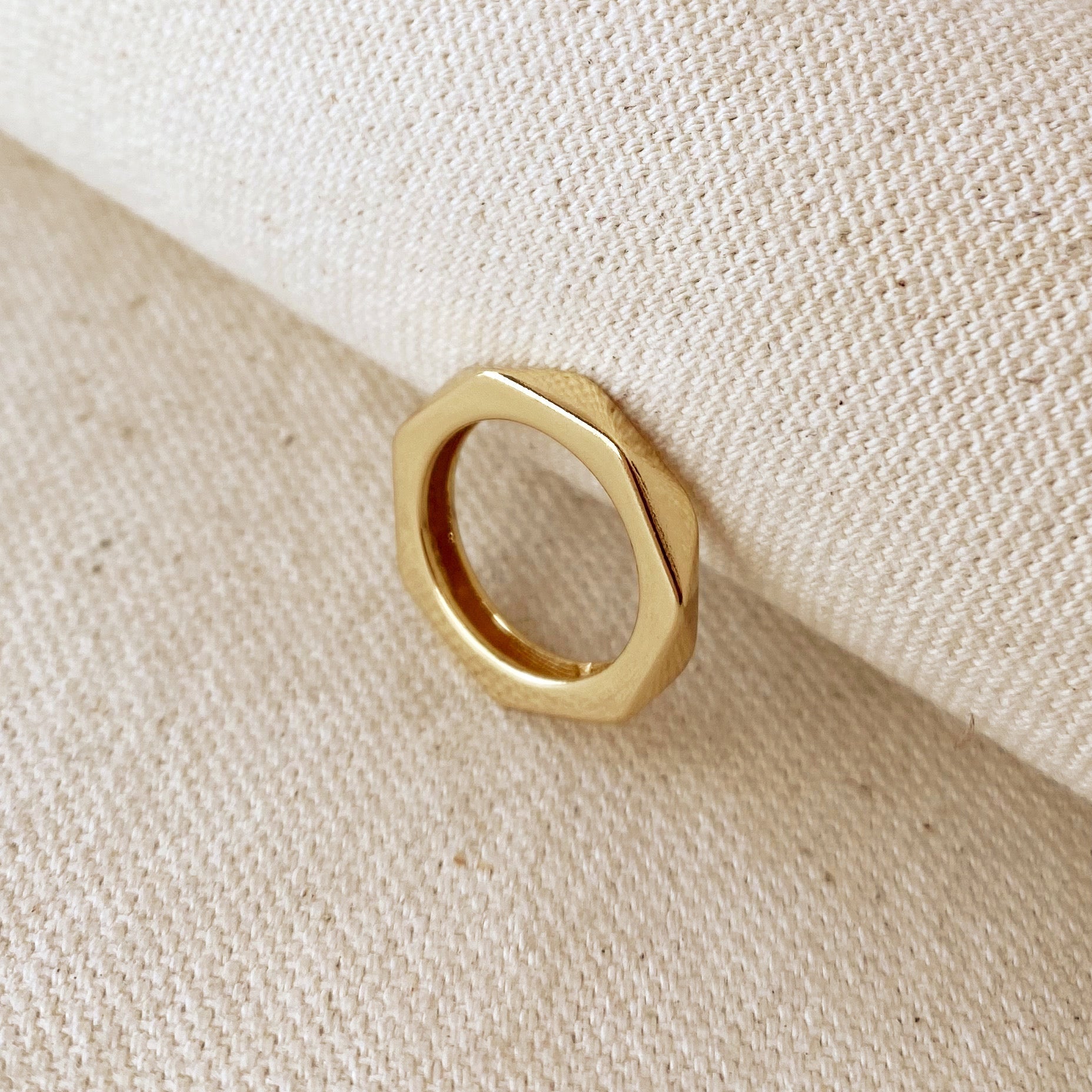 Mondsee 18k Gold Filled Faceted Band Ring | 18k Gold Filled Jewelry