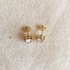 Mondsee 18k Gold Filled Oval Cubic Zirconia Stud Earrings | 18k Gold Filled Jewelry