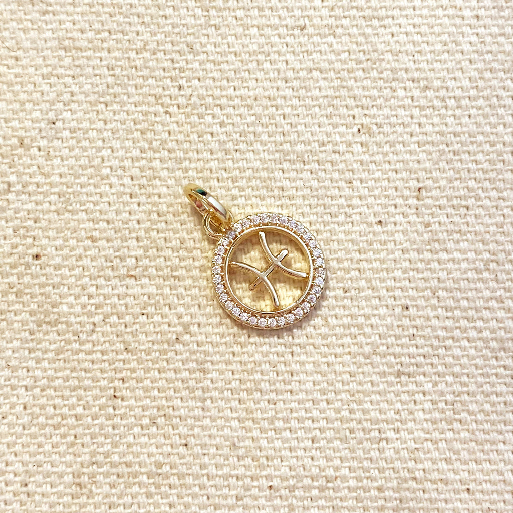 Mondsee 18k Gold Filled Mini Pisces Zodiac Pendant | 18k Gold Filled Jewelry