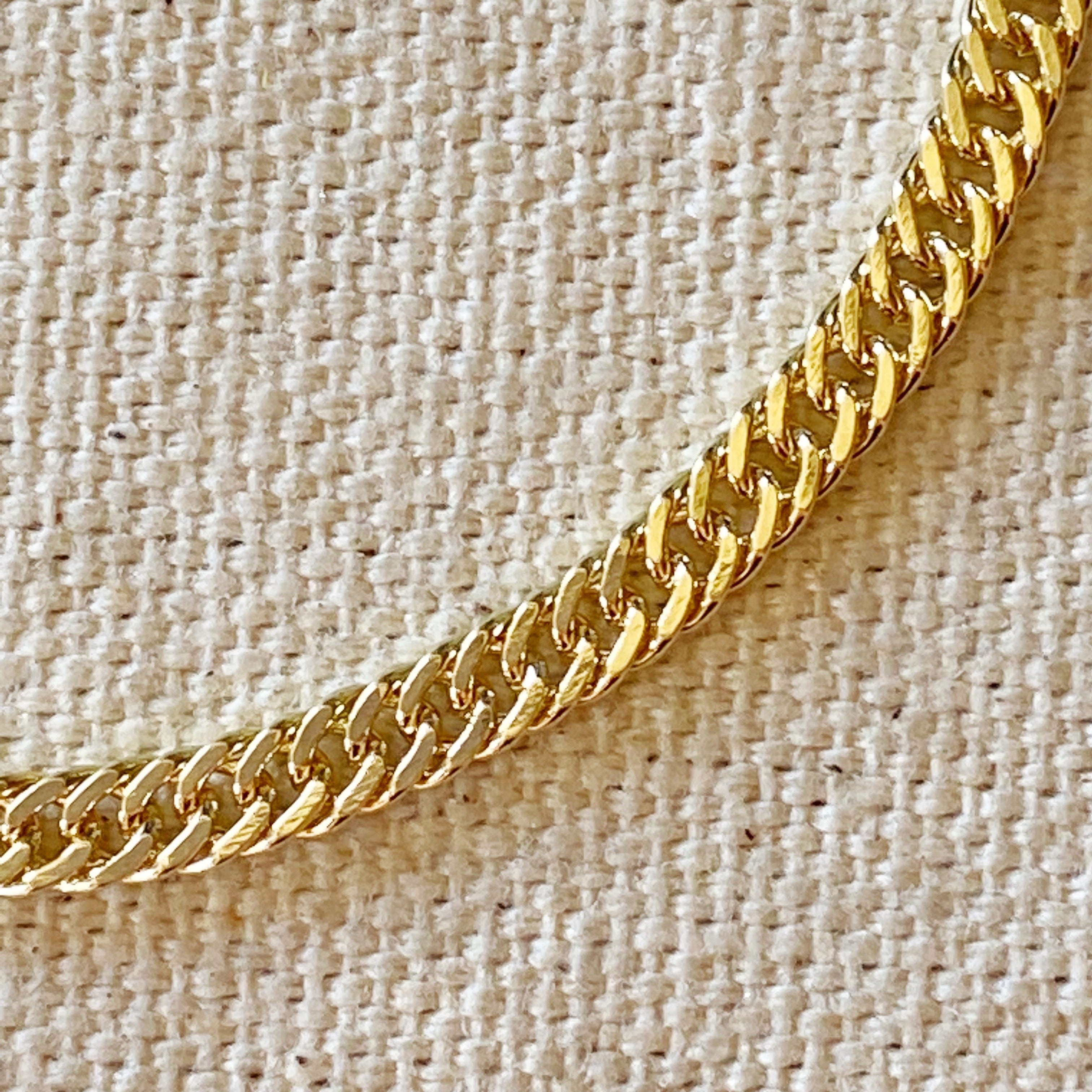 Mondsee 18k Gold Filled Double Curb Chain Bracelet Cuban | 18k Gold Filled Jewelry