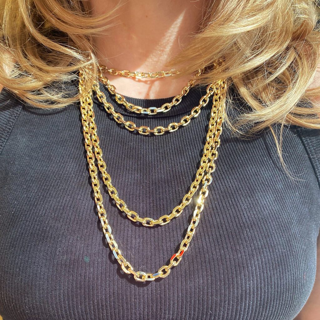 Mondsee 18k Gold Filled Diamond Cut Anchor Chain Necklace | 18k Gold Filled Jewelry