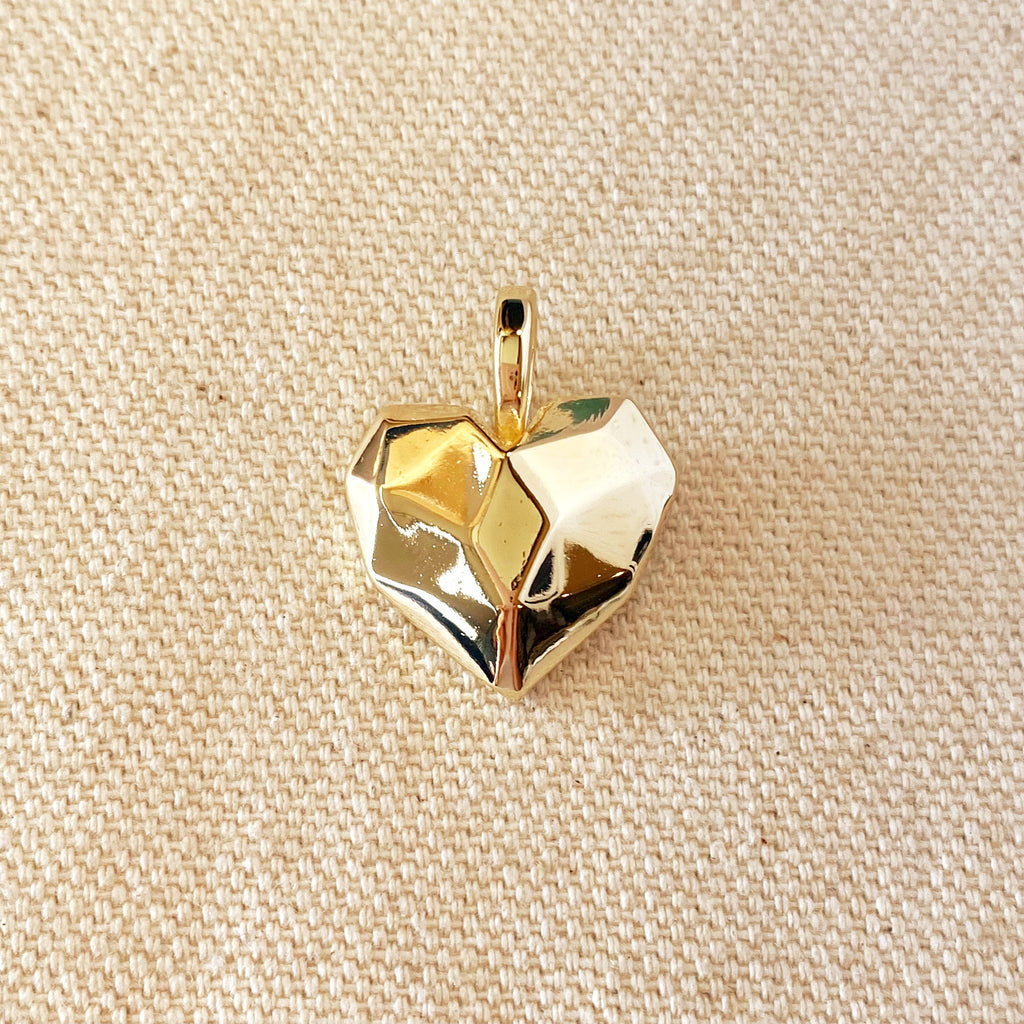 Mondsee 18k Gold Filled Faceted Heart Pendant | 18k Gold Filled Jewelry