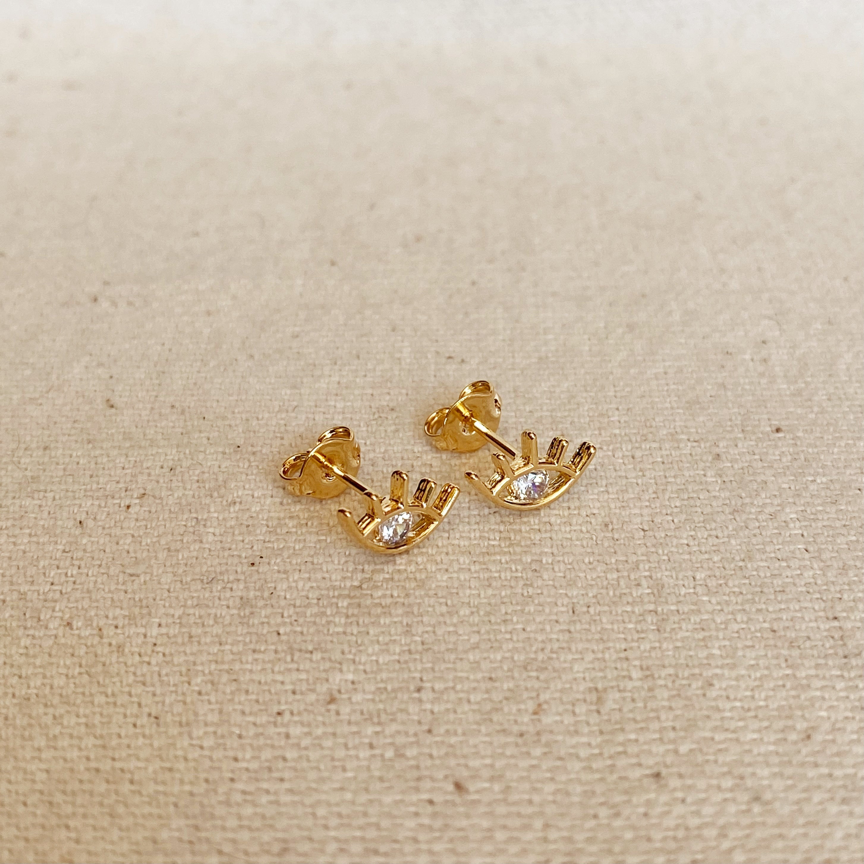 Mondsee 18k Gold Filled Eye Stud Earring | 18k Gold Filled Jewelry