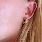 Mondsee 18k Gold Filled Flat Half Hoop Earrings | 18k Gold Filled Jewelry