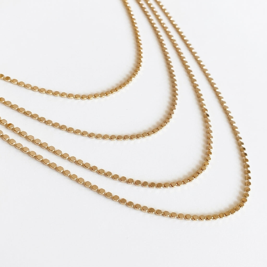 Mondsee 18k Gold Filled 2mm Dot Chain Necklace | 18k Gold Filled Jewelry