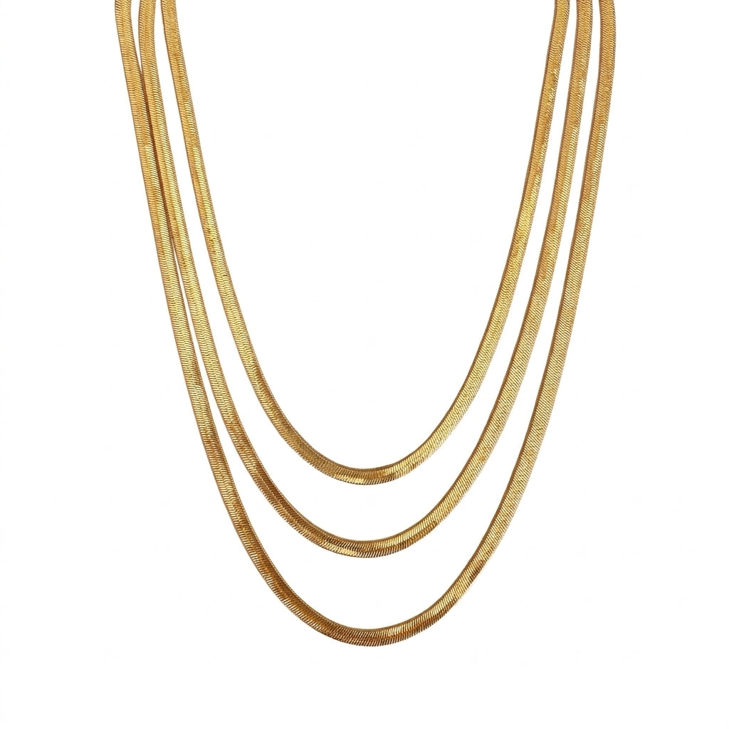 Mondsee 18k Gold Filled 4.0mm Herringbone Chain Necklace | 18k Gold Filled Jewelry