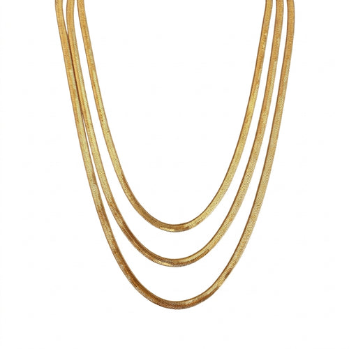Mondsee 18k Gold Filled 4.0mm Herringbone Chain Necklace | 18k Gold Filled Jewelry