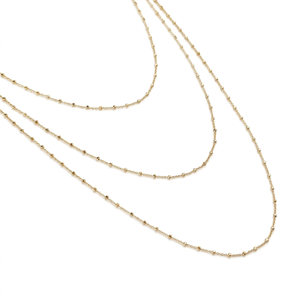 Mondsee 18k Gold Filled 1mm Spaced Beaded Chain | 18k Gold Filled Jewelry