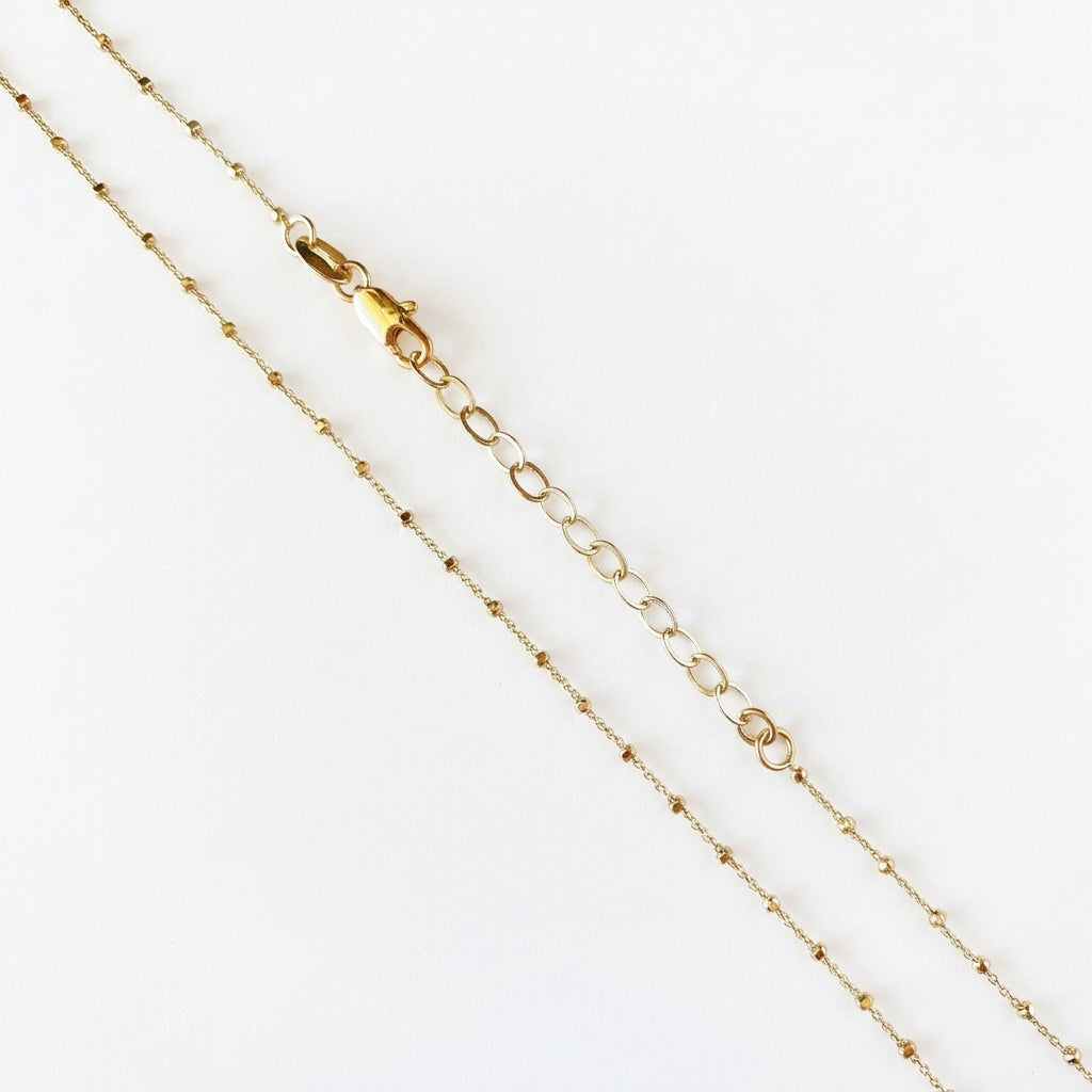 Mondsee 18k Gold Filled 1mm Spaced Beaded Chain | 18k Gold Filled Jewelry