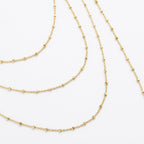 Mondsee 18k Gold Filled 1mm Spaced Beaded Chain | 18k Gold Filled Jewelry