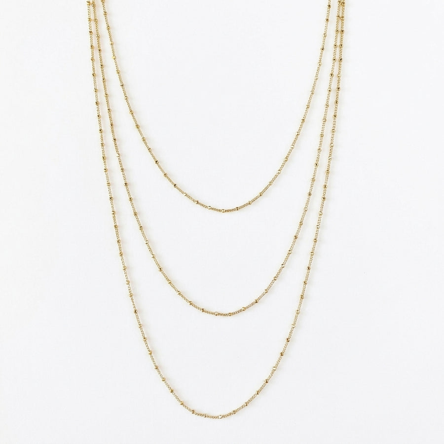 18k Gold Filled 1mm Spaced Beaded Chain